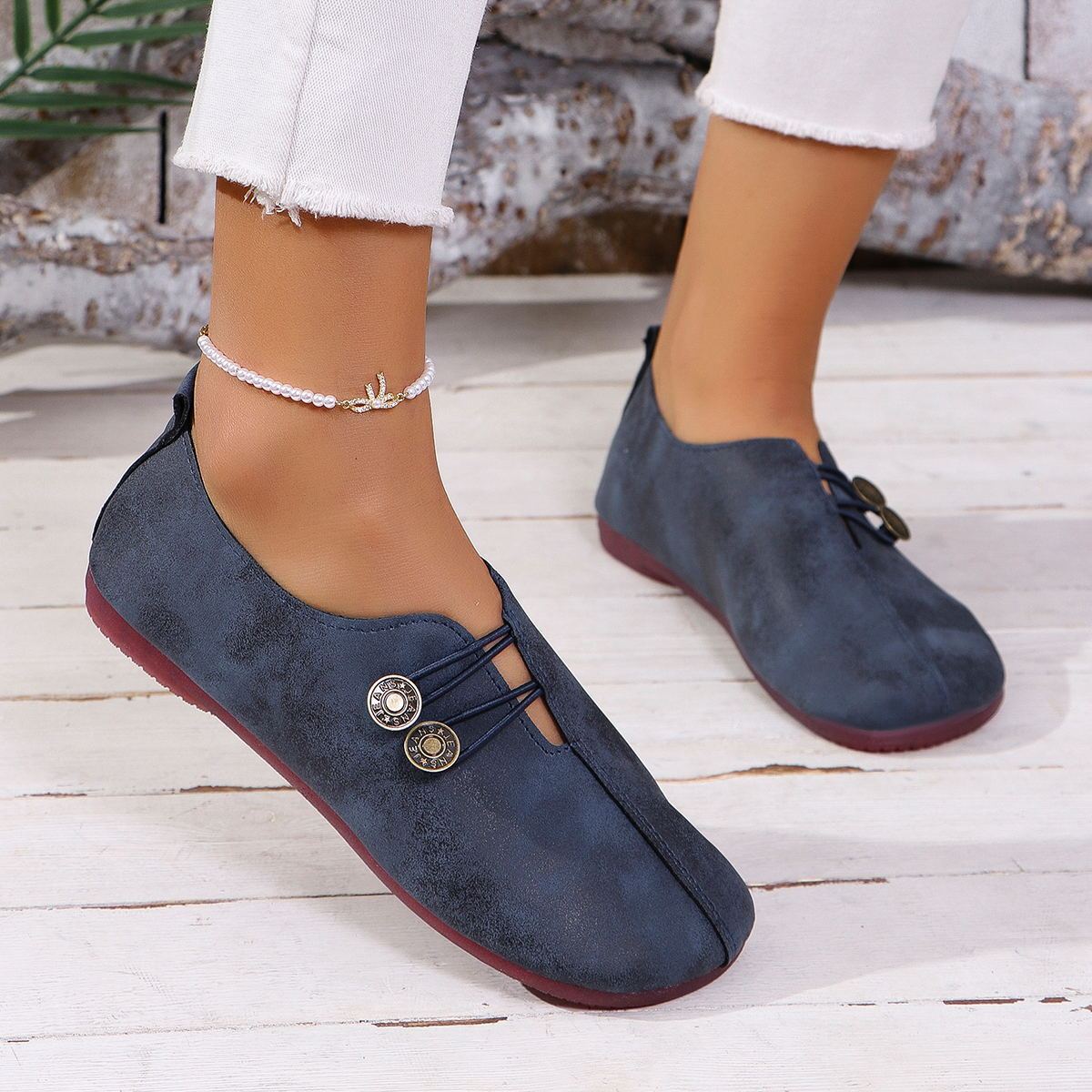 Women’s Square Toe Slip-On Flat Sandals