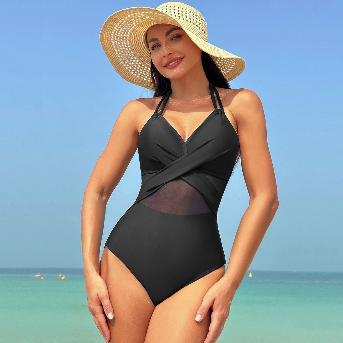 Halter-Neck One-Piece Swimsuit
