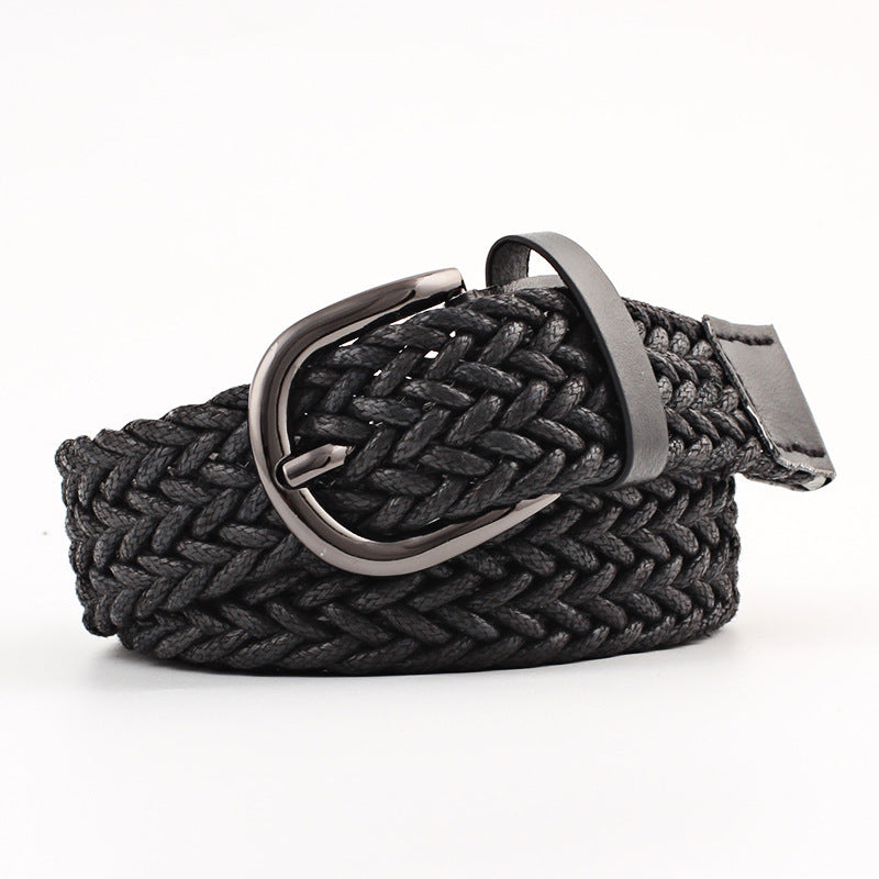 Ceinture large en coton et lin