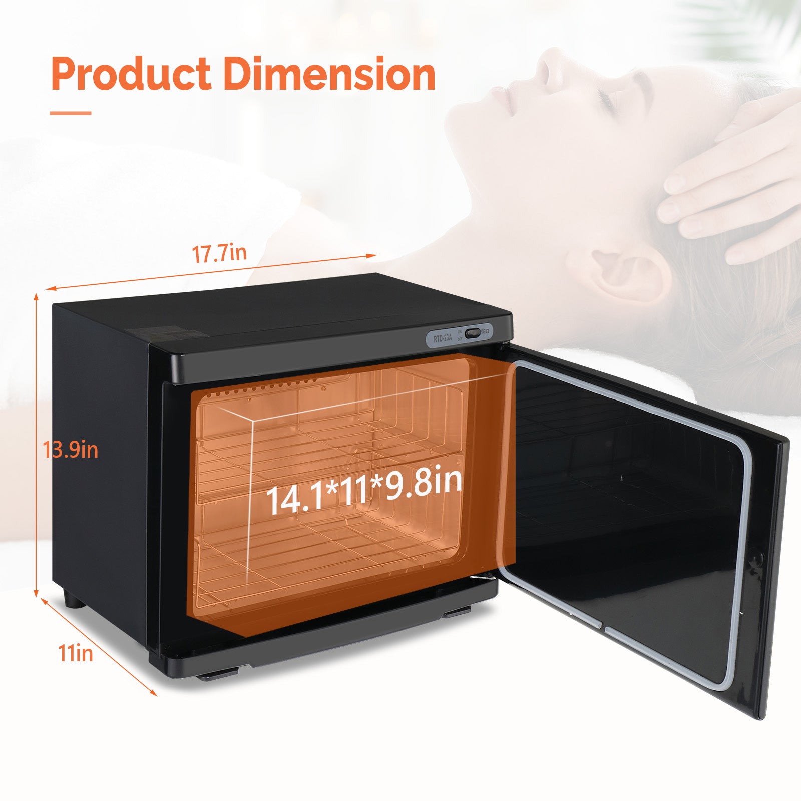 110V 23L Towel Sterilizer Black ABS