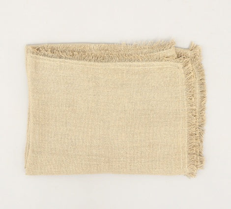 Stonewashed Linen Fringe Throw Blanket