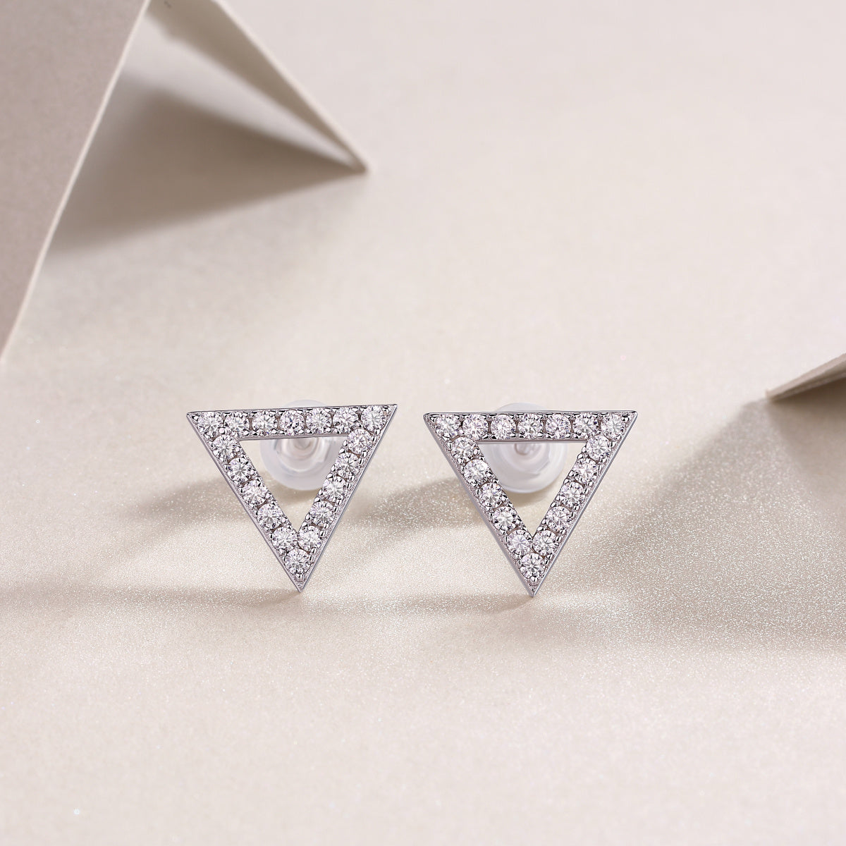 Unique Moissanite Silver Stud Earrings