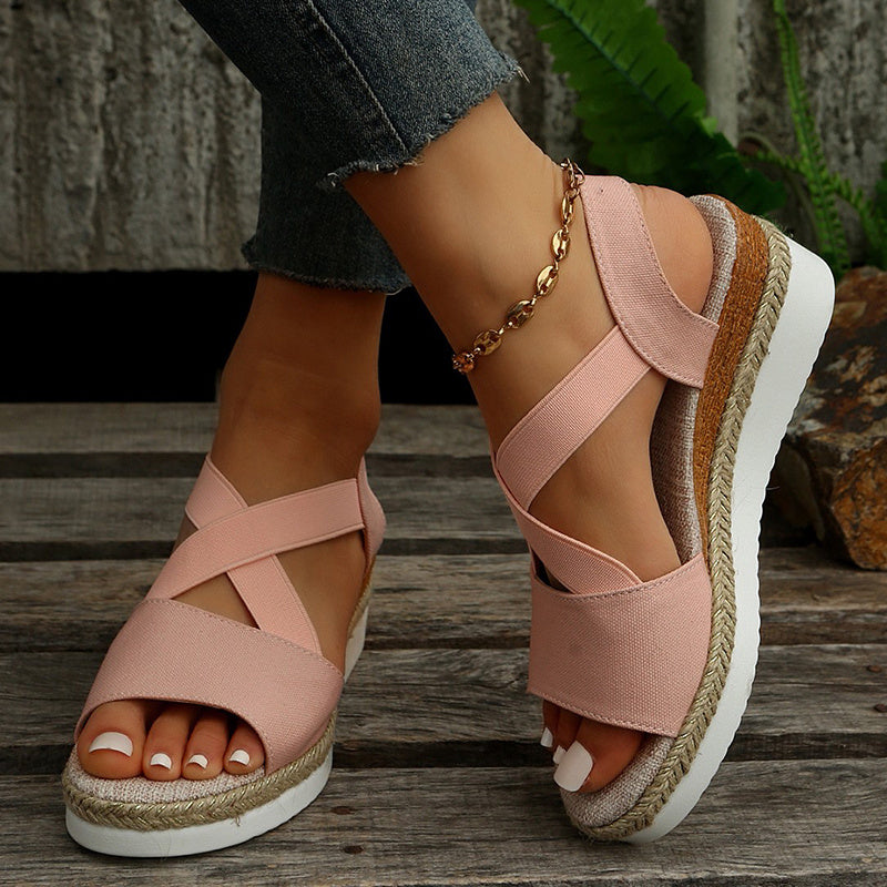 Women’s Cross-Strap Wedge Sandals