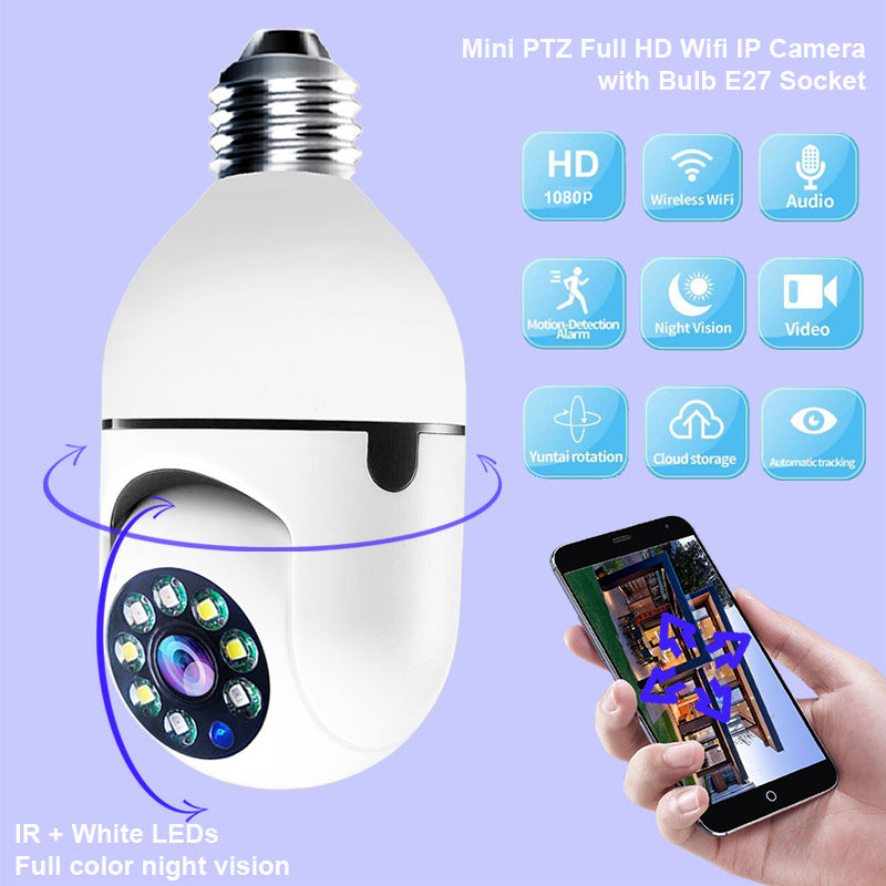 Caméra ampoule WiFi 1080P avec zoom 4X