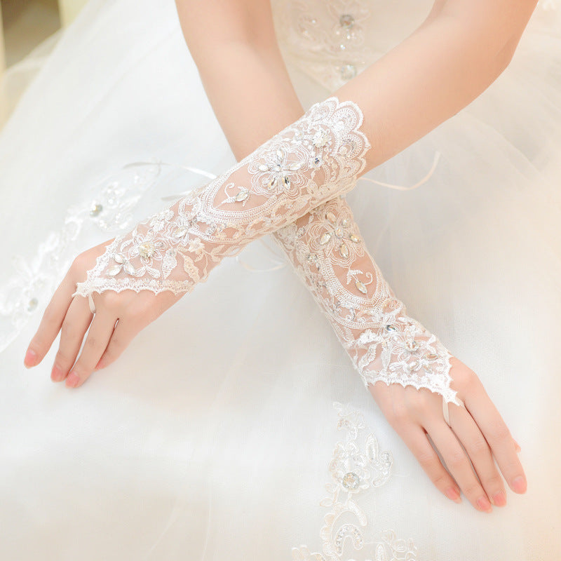 Gants de mariage longs sans doigts