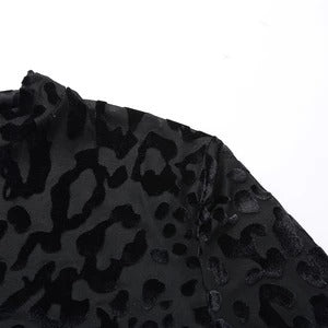 Body en maille léopard noir