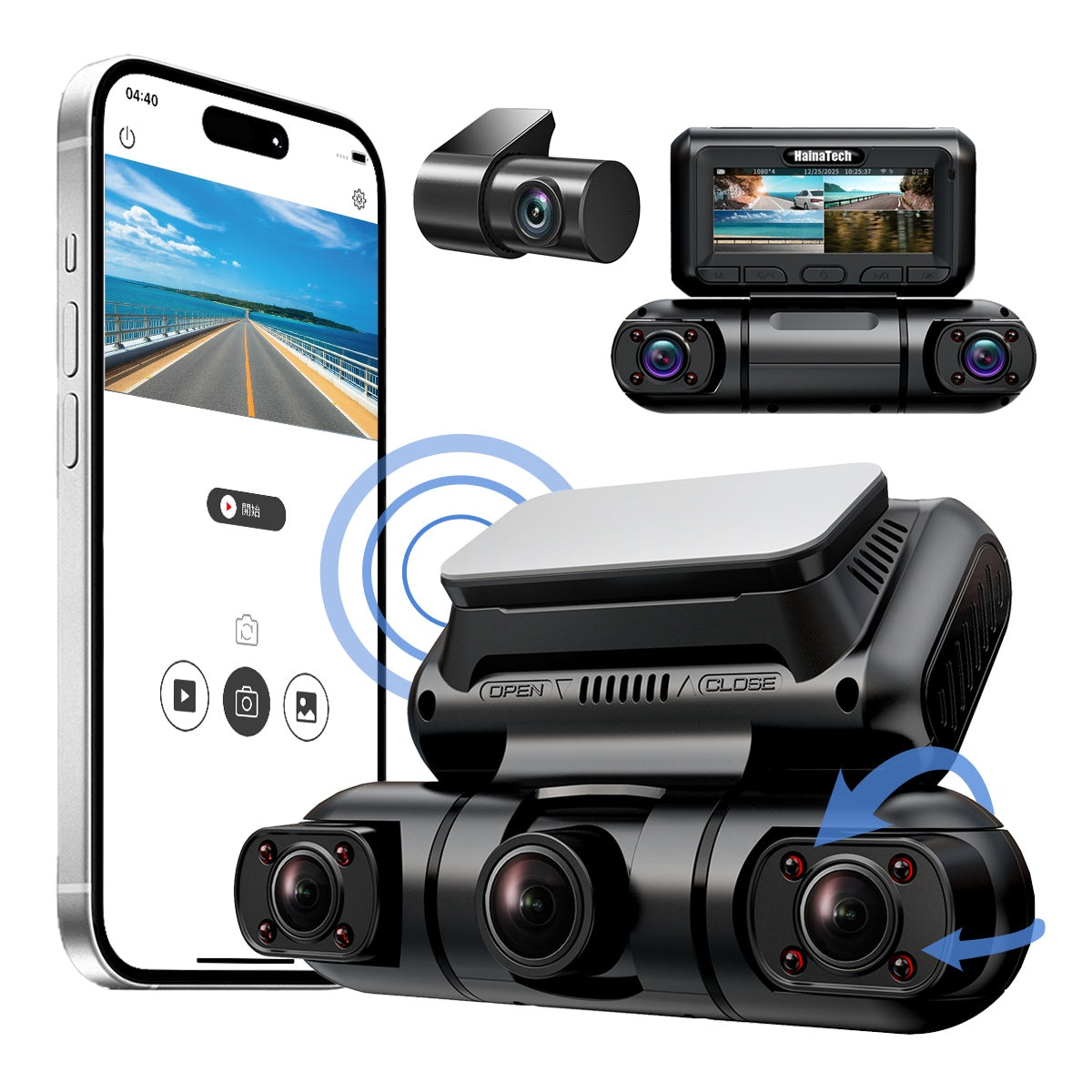 Hainatech 360° 4-Channel Dash Cam with GPS