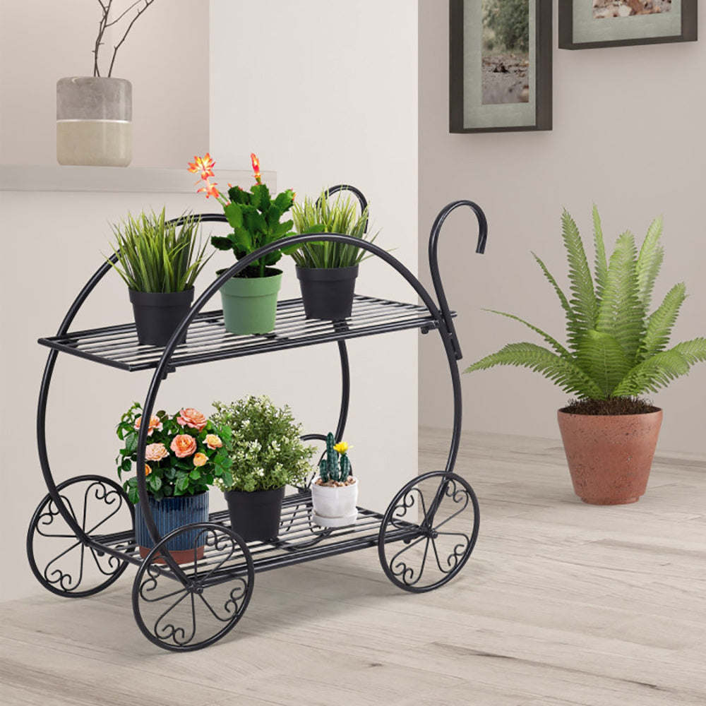 Metal Flower Cart Plant Stand