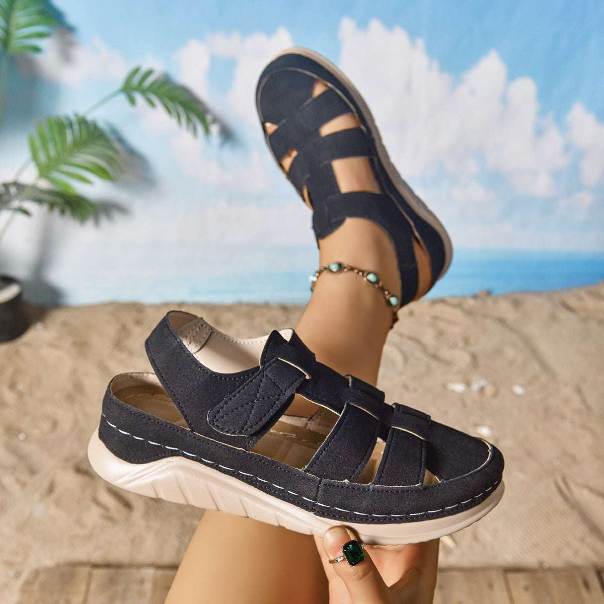 Harajuku Roman Closed Toe Platform Sandals