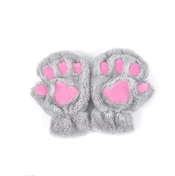 Gants mi-doigts en forme de pattes de chat mignons