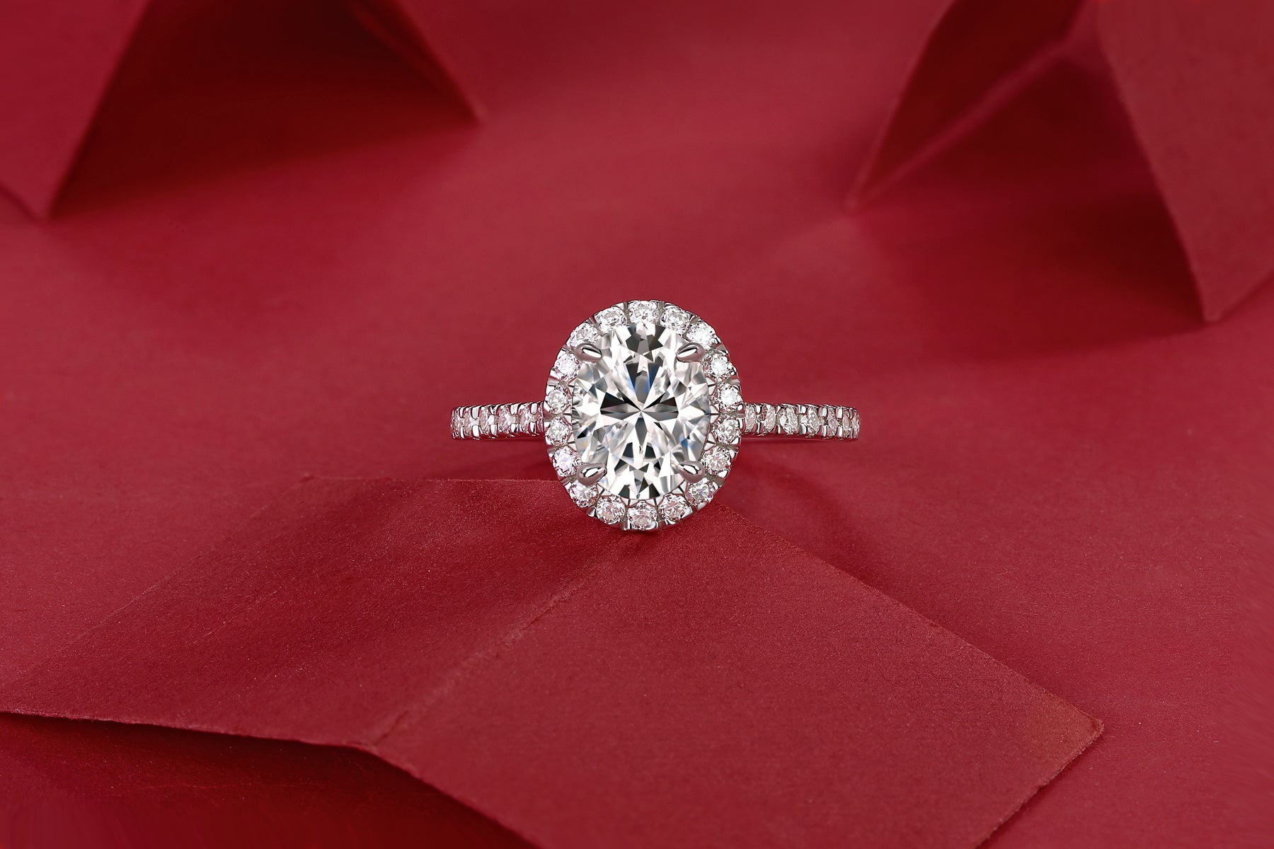Audrey Large Moissanite Silver Ring