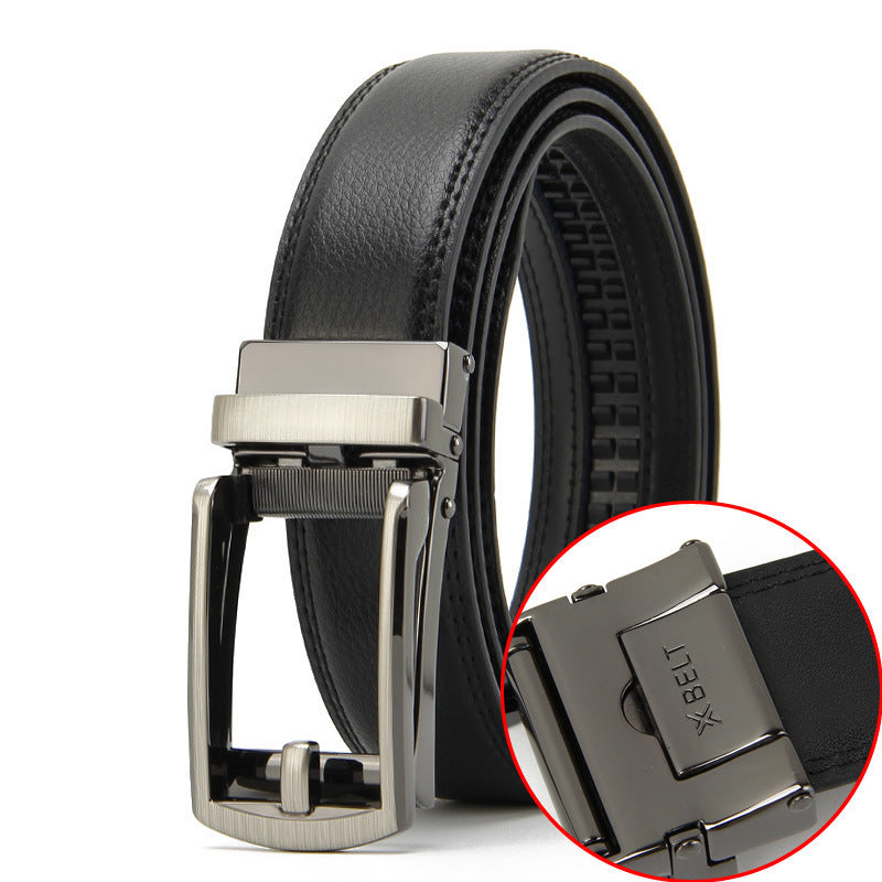 Ceinture habillée en cuir de vache à boucle automatique pour homme