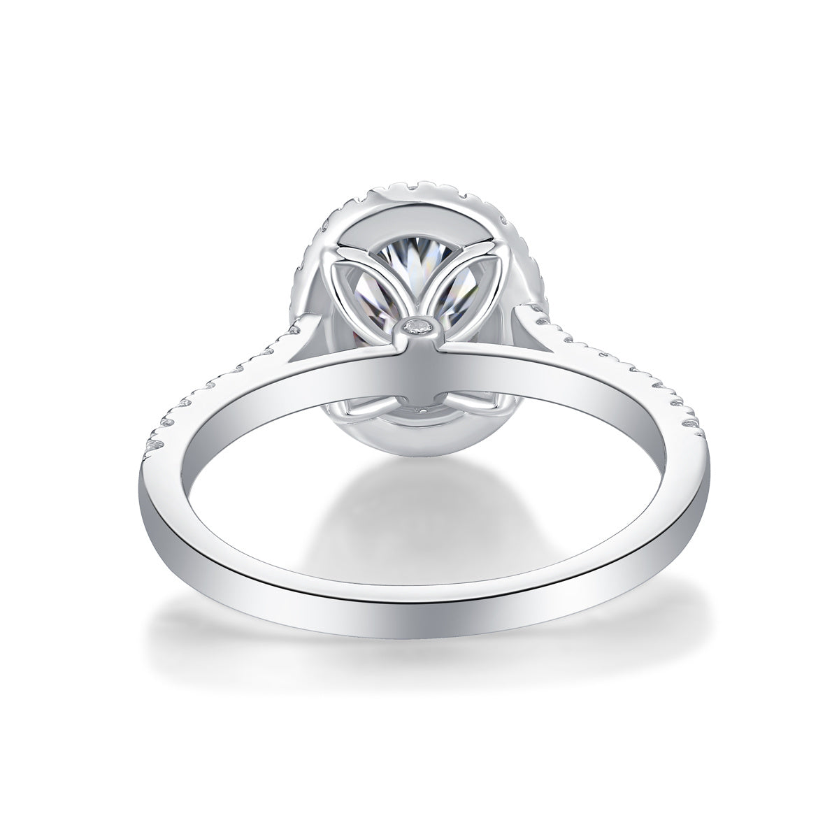 Audrey Large Moissanite Silver Ring