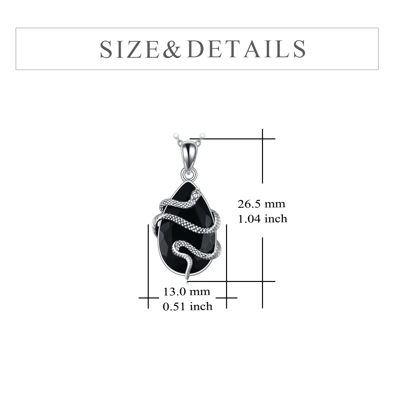 Sterling Silver Obsidian Snake Necklace