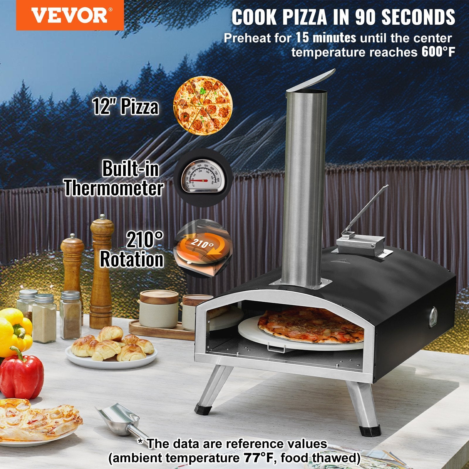 VEVOR 12 Portable Outdoor for Pizza