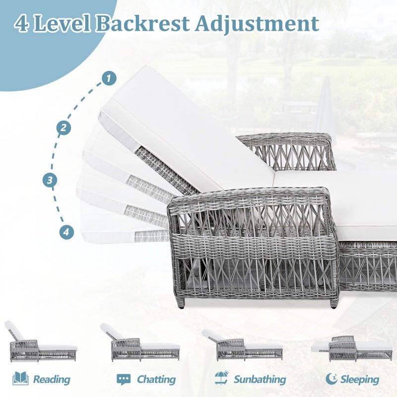 Outdoor Wicker Lounge Chair with Cushion