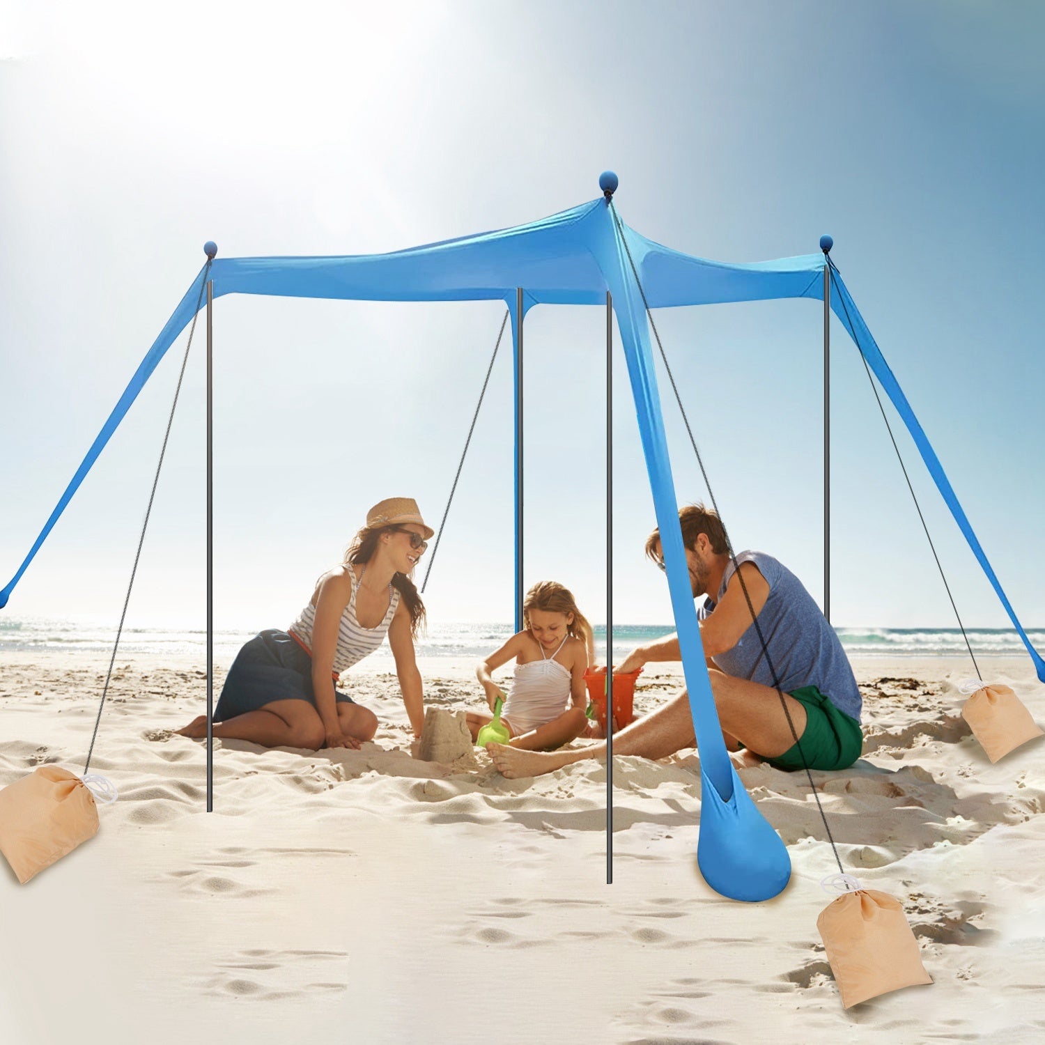 5–8 Person Beach Tent Canopy 10x10ft