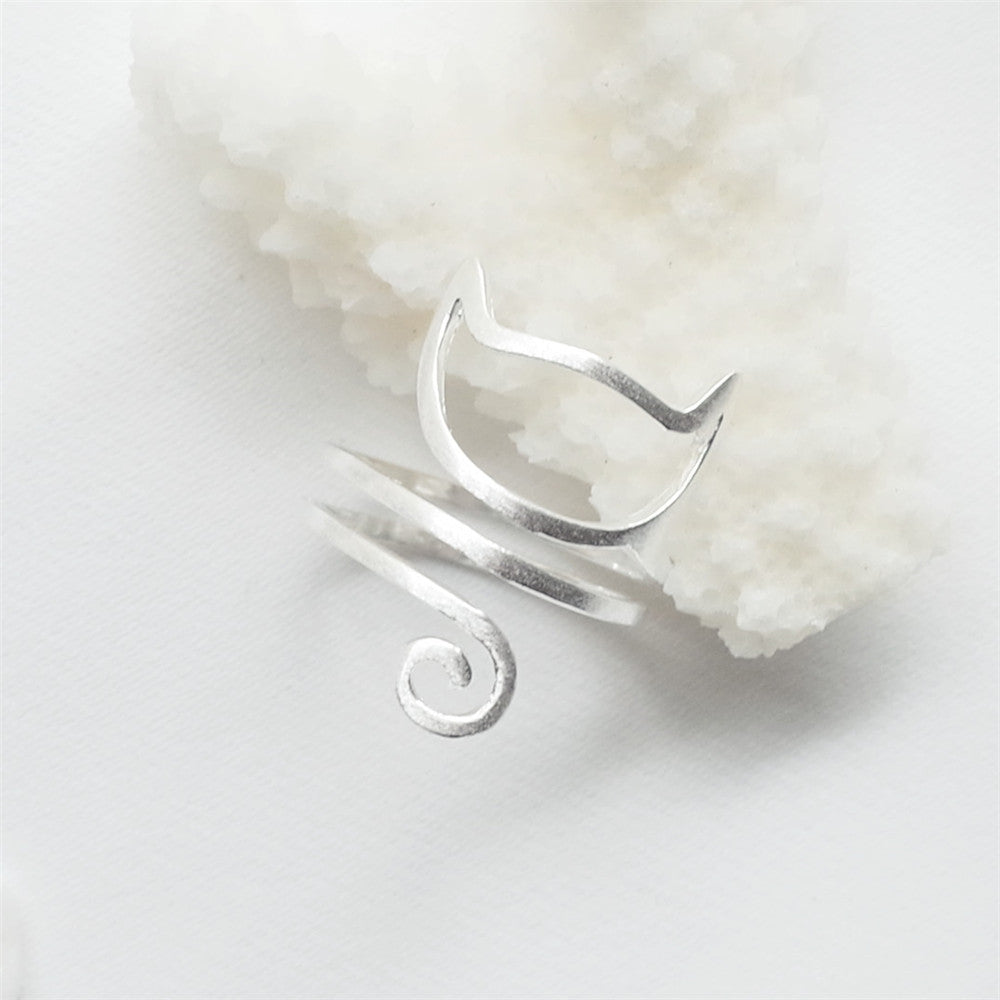S925 Silver Cute Cat Ring