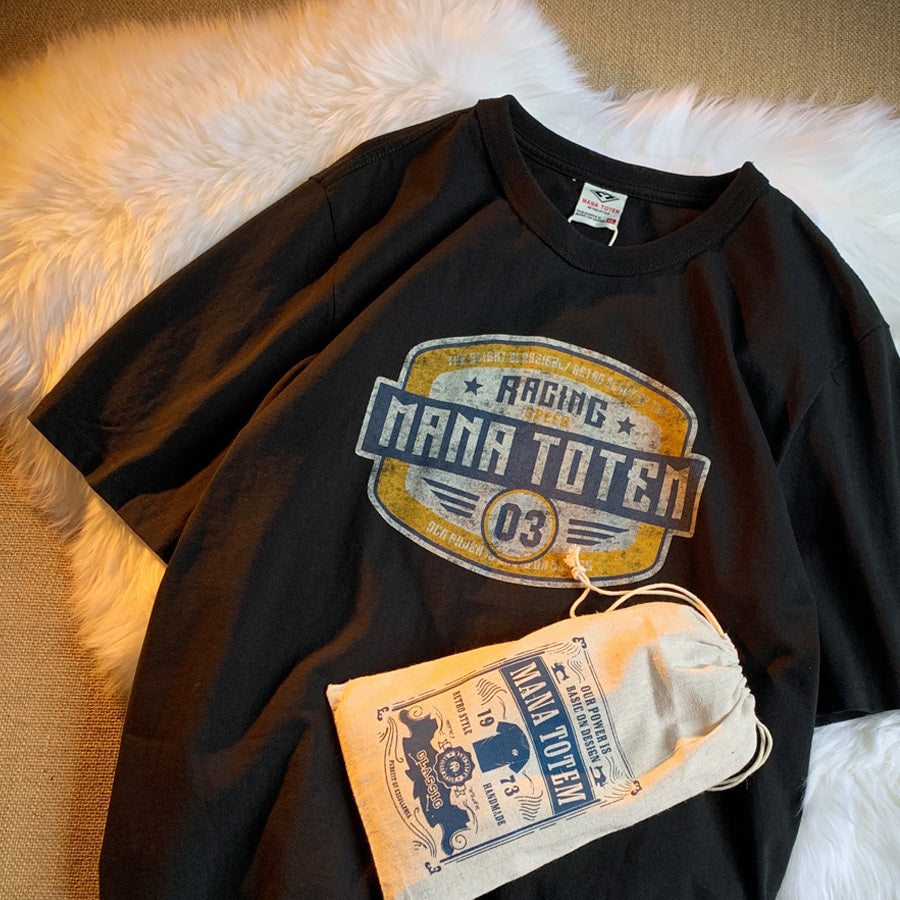 T-shirt ample à imprimé fille rétro pour homme