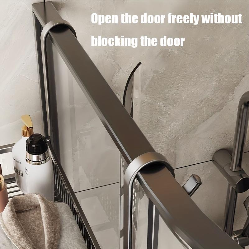 Punch-Free Bathroom Glass Door Towel Rack