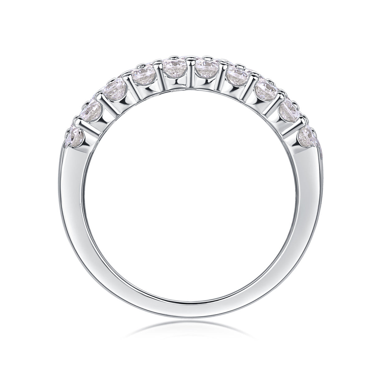 Multi-Row Moissanite Silver Ring Set