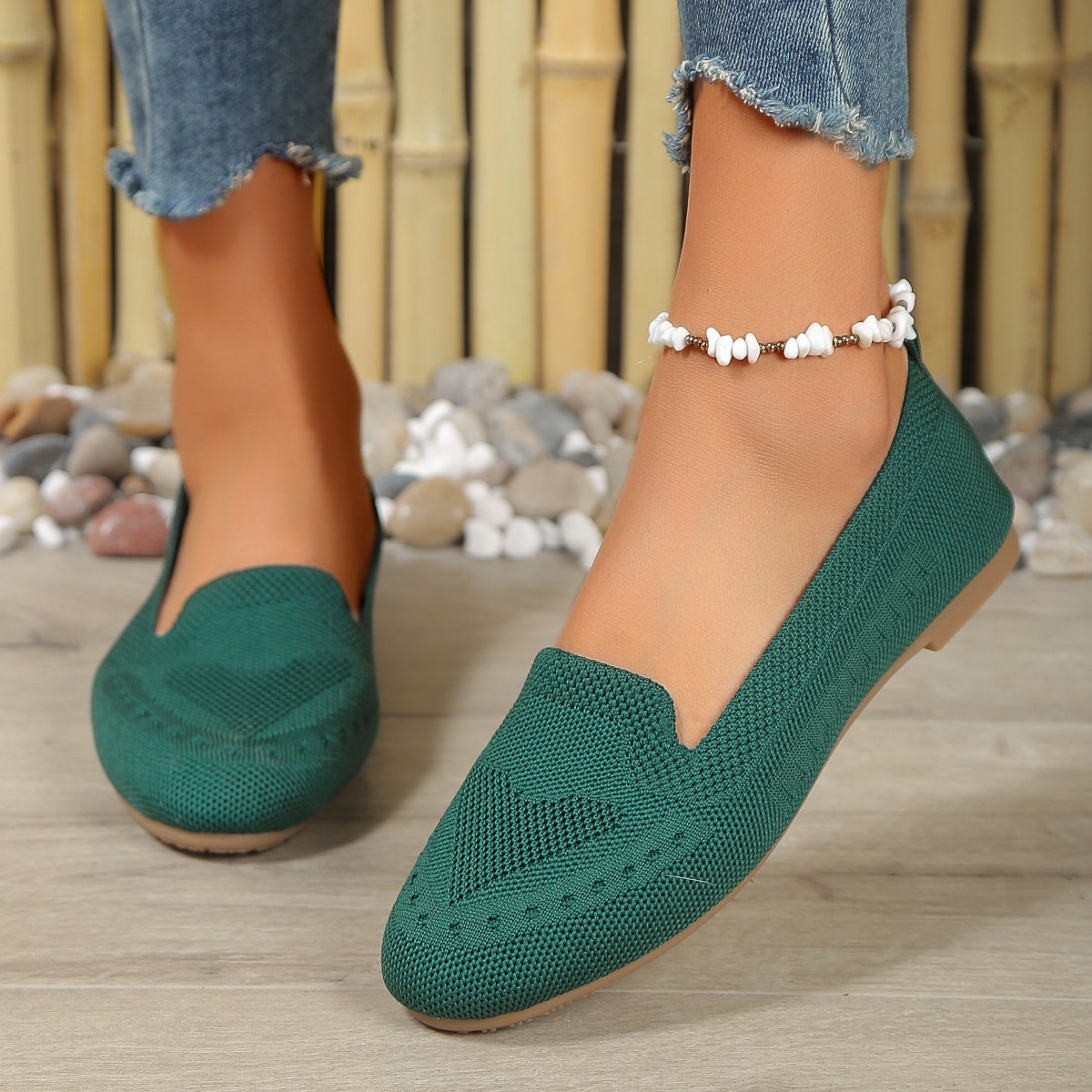 Fly Woven Mesh Slip-on Casual Flat Shoes