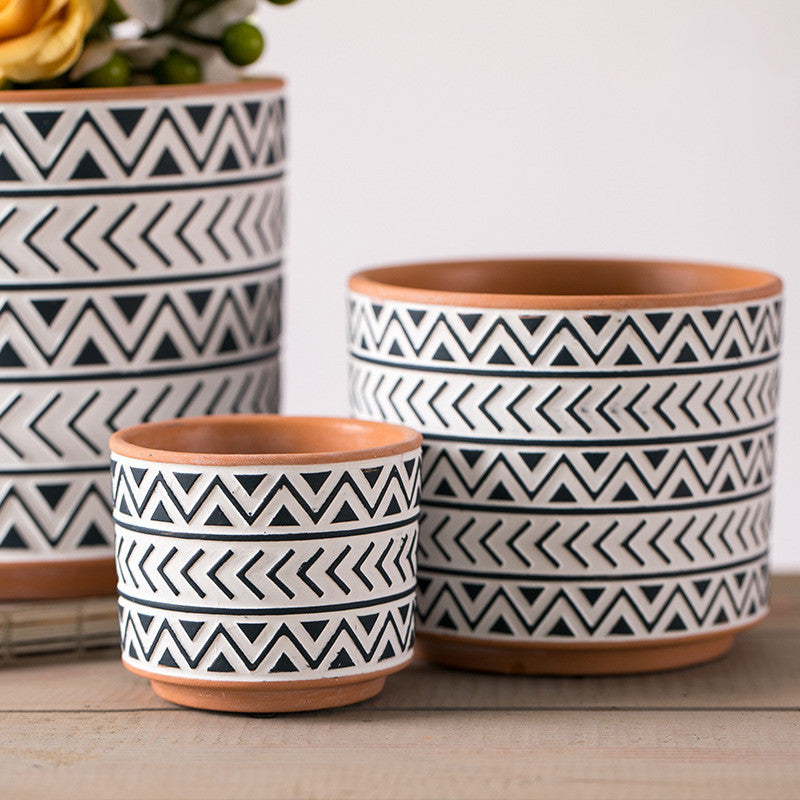 Ceramic Nordic Geometric Flower Pots