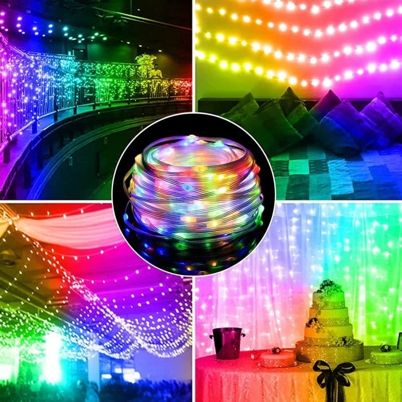 LED Rope Lights Outdoor RGB Fairy String