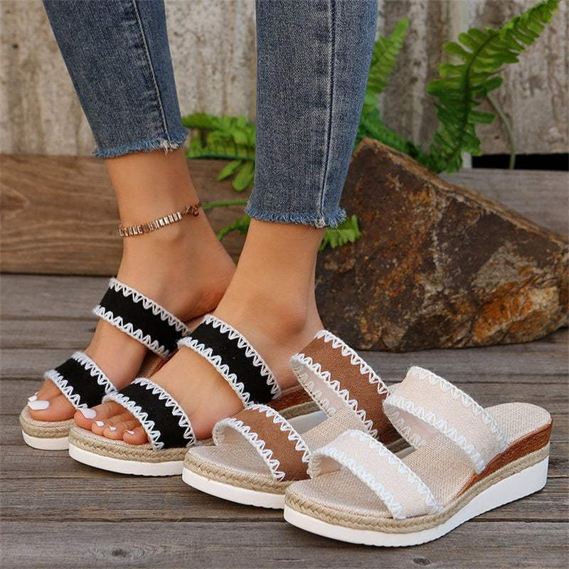 Hemp Rope Woven Wedge Sandals Women