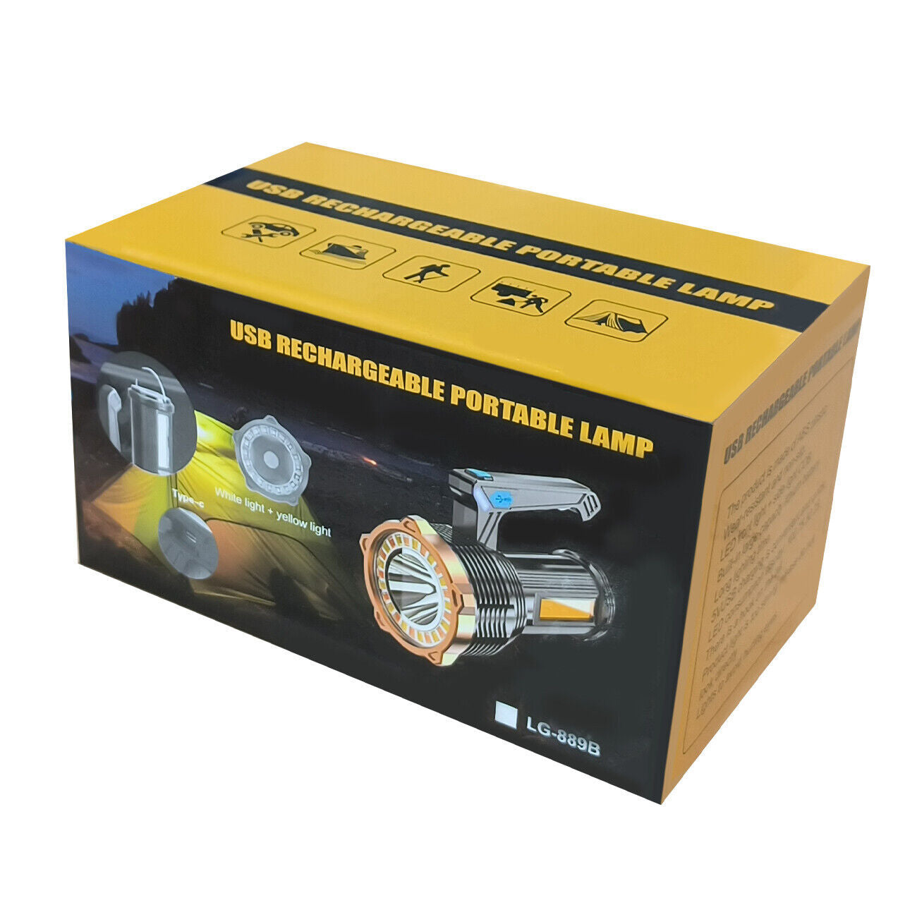 Rechargeable LED Flashlight, 8 Mode Searchlight