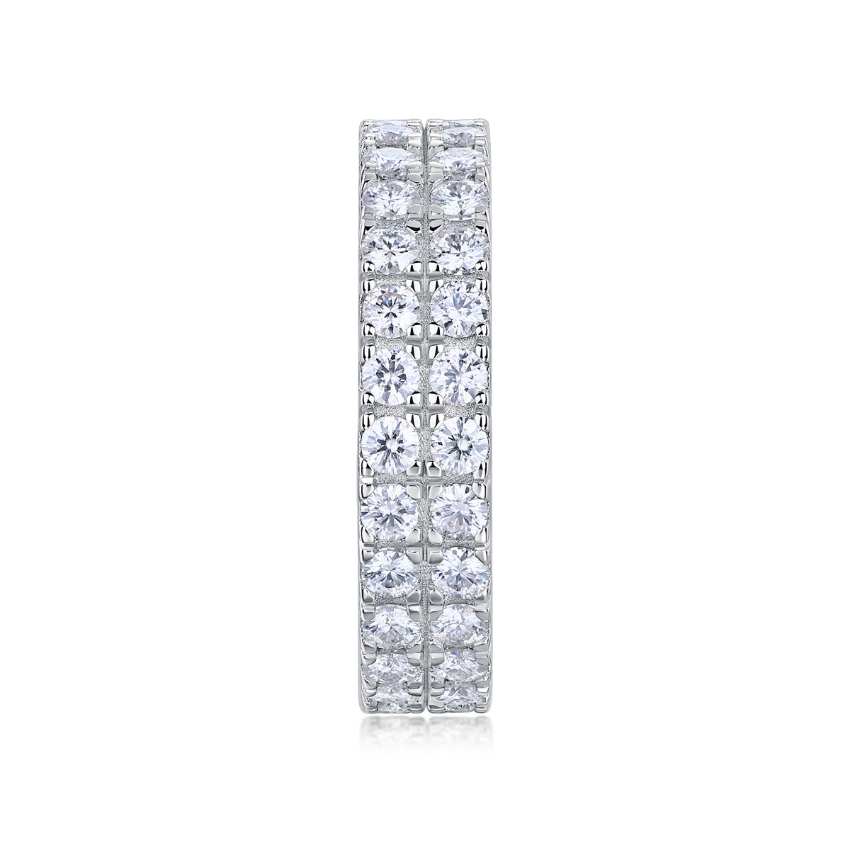 Multi-Row Moissanite Silver Ring Set