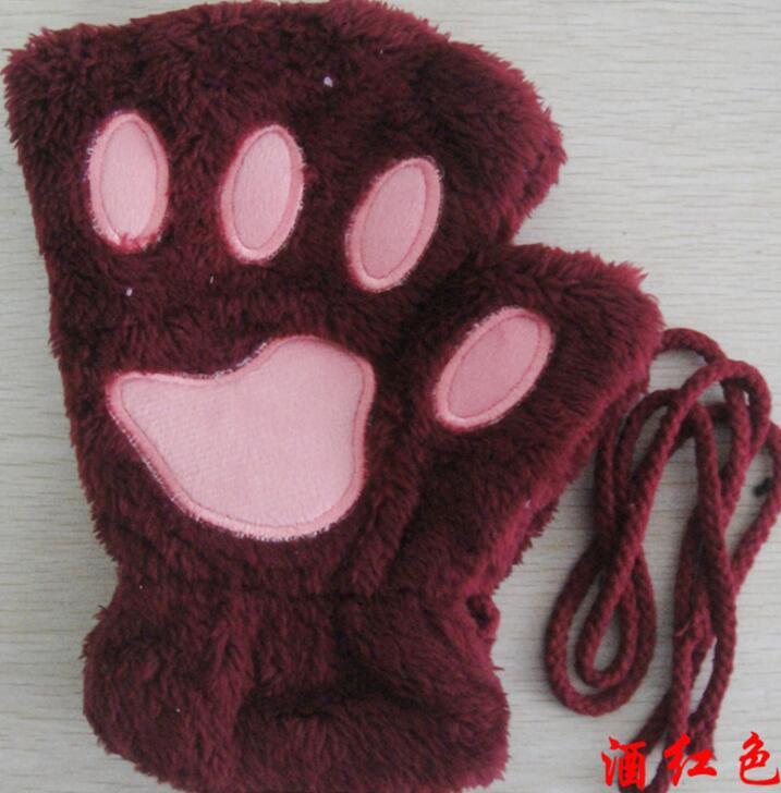 Gants mi-doigts en forme de pattes de chat mignons