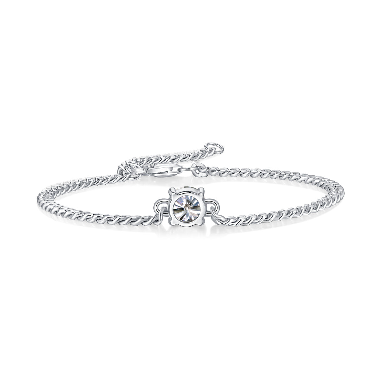 Cuban Diamond Silver Bracelet Set