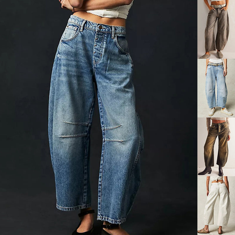 High Stretch Wide Leg Barrel Jeans