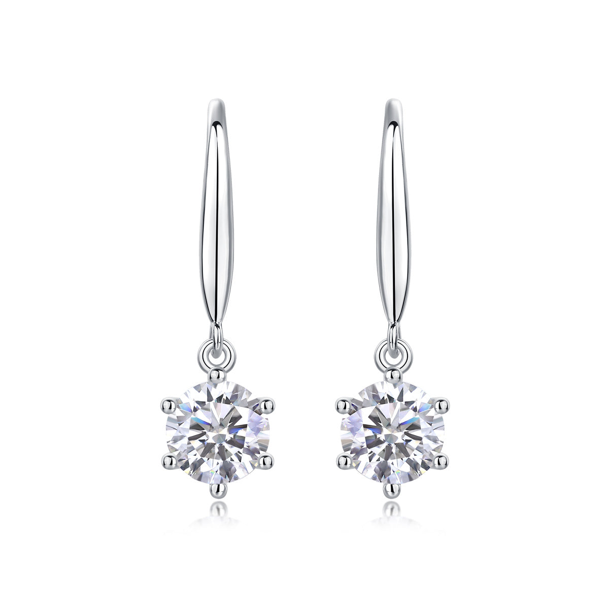 Jumping Wind Moissanite Silver Earrings