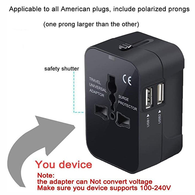 Universal Travel Adapter with USB-C