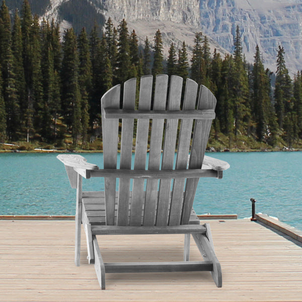 2-Piece Solid Wood Folding Beach Chairs