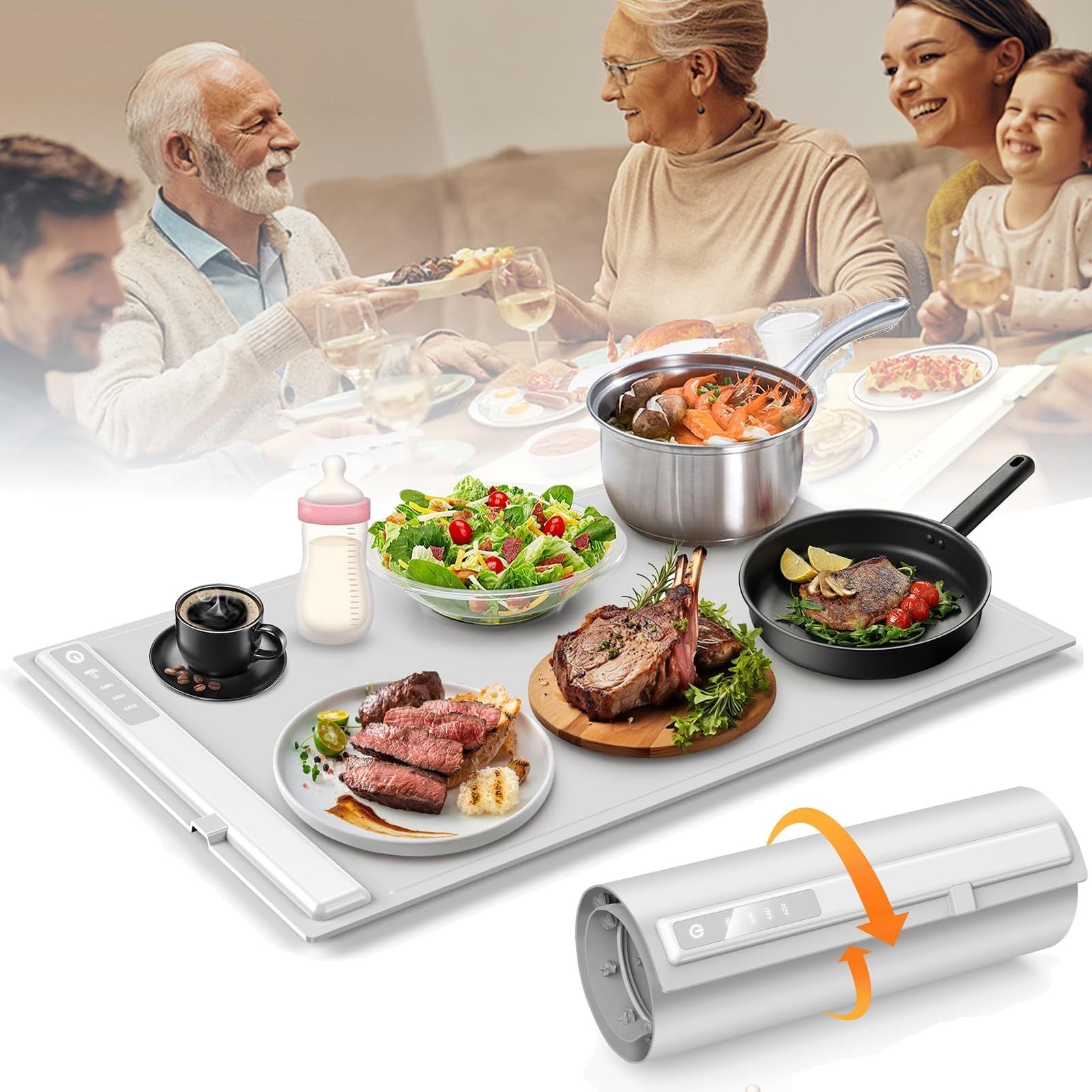 Electric Food Warming Mat with 3 Temps