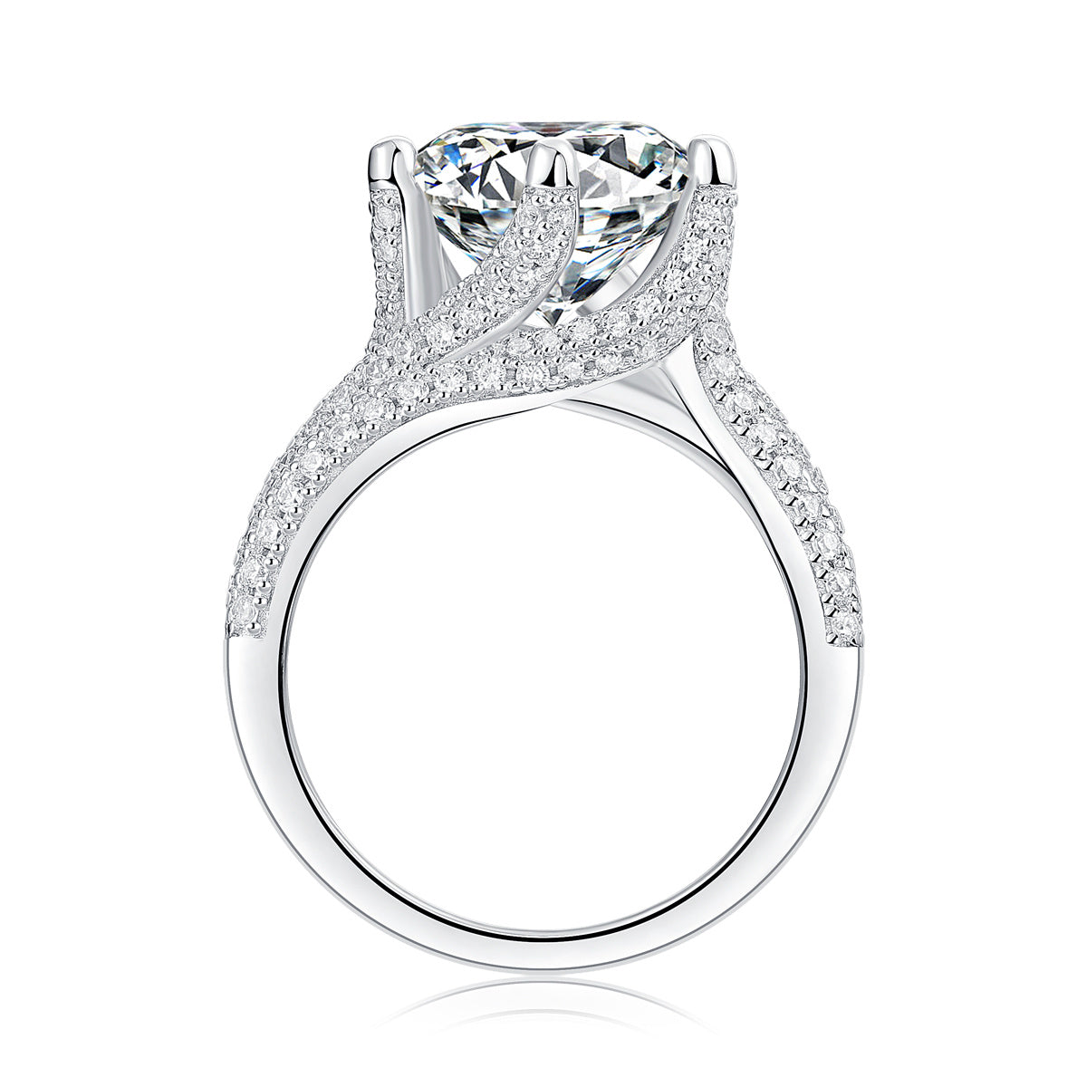 Luxury Large Moissanite Silver Ring