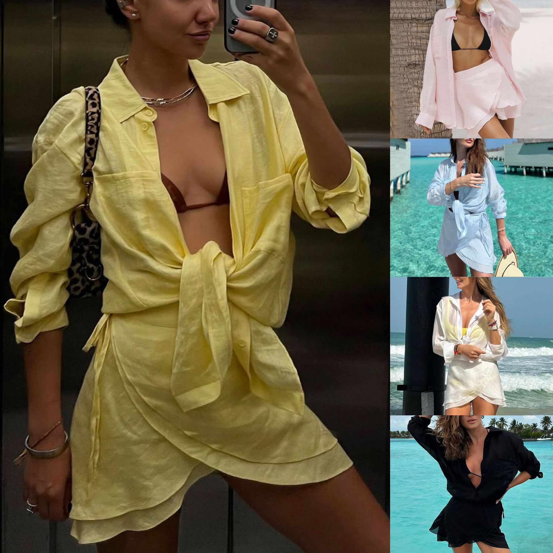 Vacation Beach Cover Shirt Set