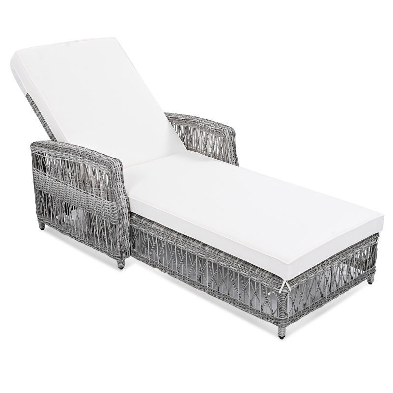 Outdoor Wicker Lounge Chair with Cushion