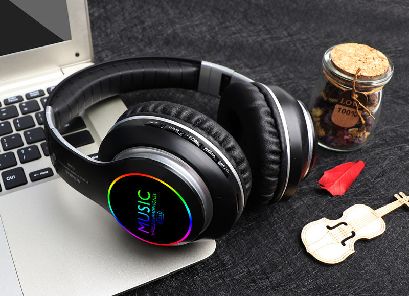 Folding LED Wireless Over-Ear Sports Headphones