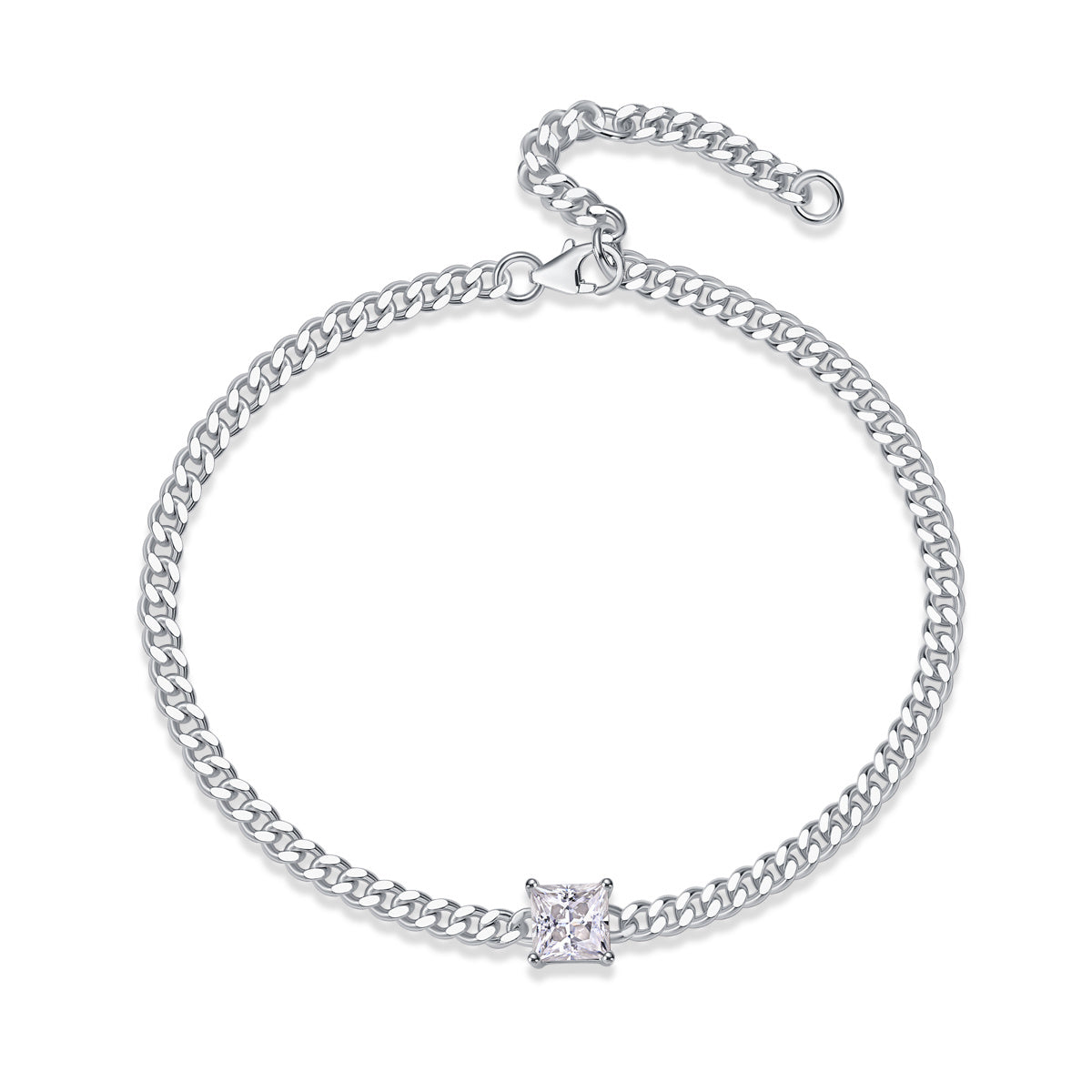 Resolute Moissanite Silver Bracelet