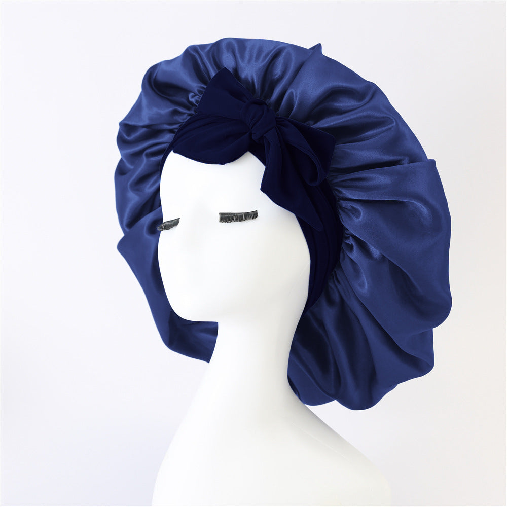Bonnet en satin de soie pour cheveux bouclés