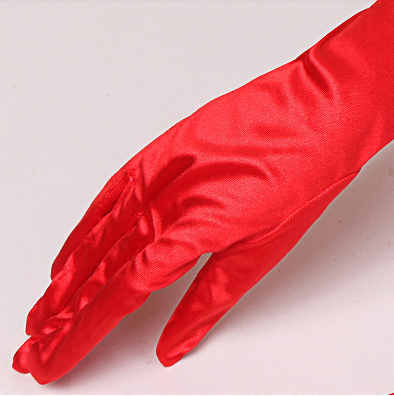Gants de mariée en satin perlé