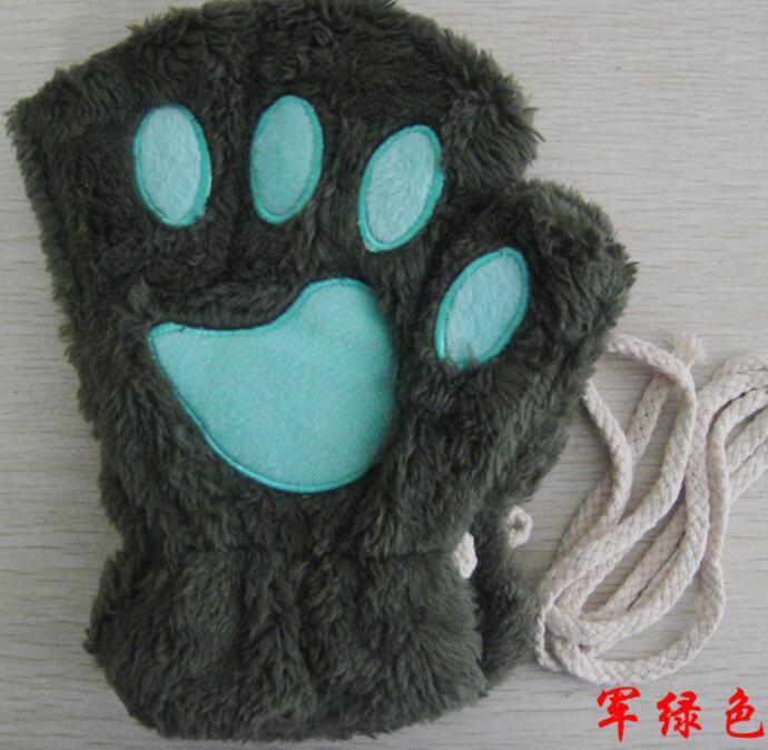 Gants mi-doigts en forme de pattes de chat mignons