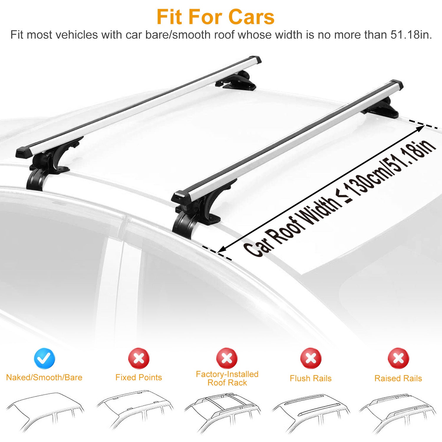 Universal 47.24in Aluminum Roof Rack