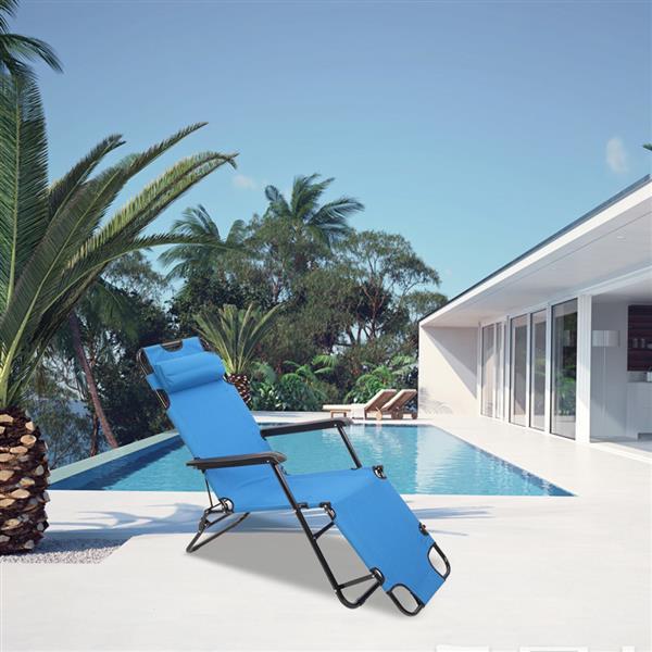 Portable Folding Dual-use Lounge Chair Blue