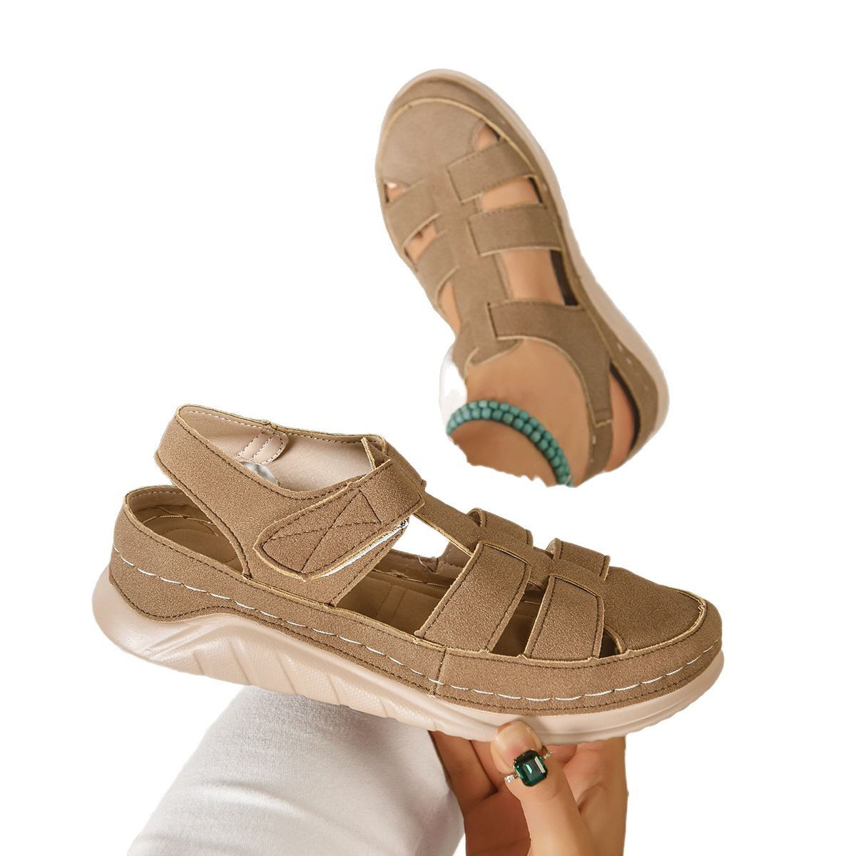 Harajuku Roman Closed Toe Platform Sandals