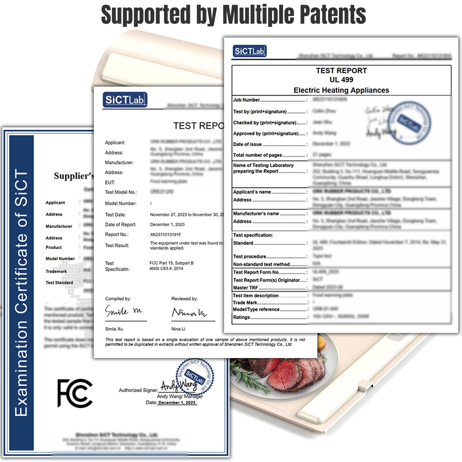 Electric Food Warming Mat with 3 Temps